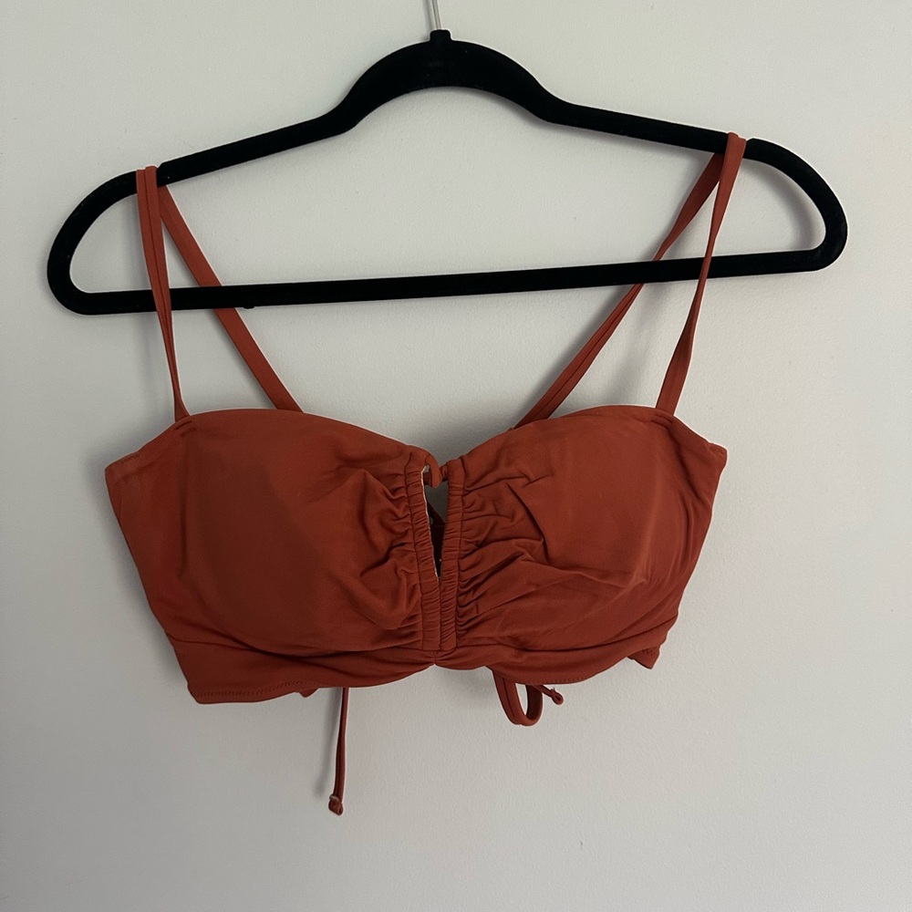 Rust Orange Ruched bathing suit top